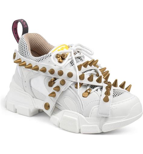 gucci spikes sneakers red for women|Gucci shoes flashtrek.